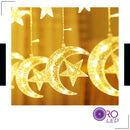 wholesale led decoration outdoor indoor 138 LED moon star window curtain icicle string lights